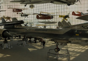 Visiting the Museum of Flight: The SR-71 Blackbird with its drone.